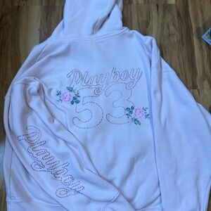 playboy 53 pink zip up size meduim